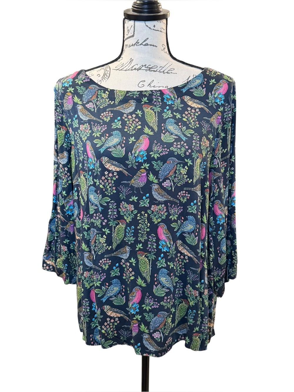 J. Jill Floral Bird Print Blouse